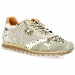 Cetti Baskets cuir laminé for Baskets mode Couleur Taupe