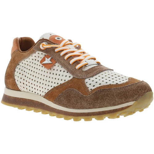 Cetti Baskets cuir basses for Baskets mode Couleur Écru